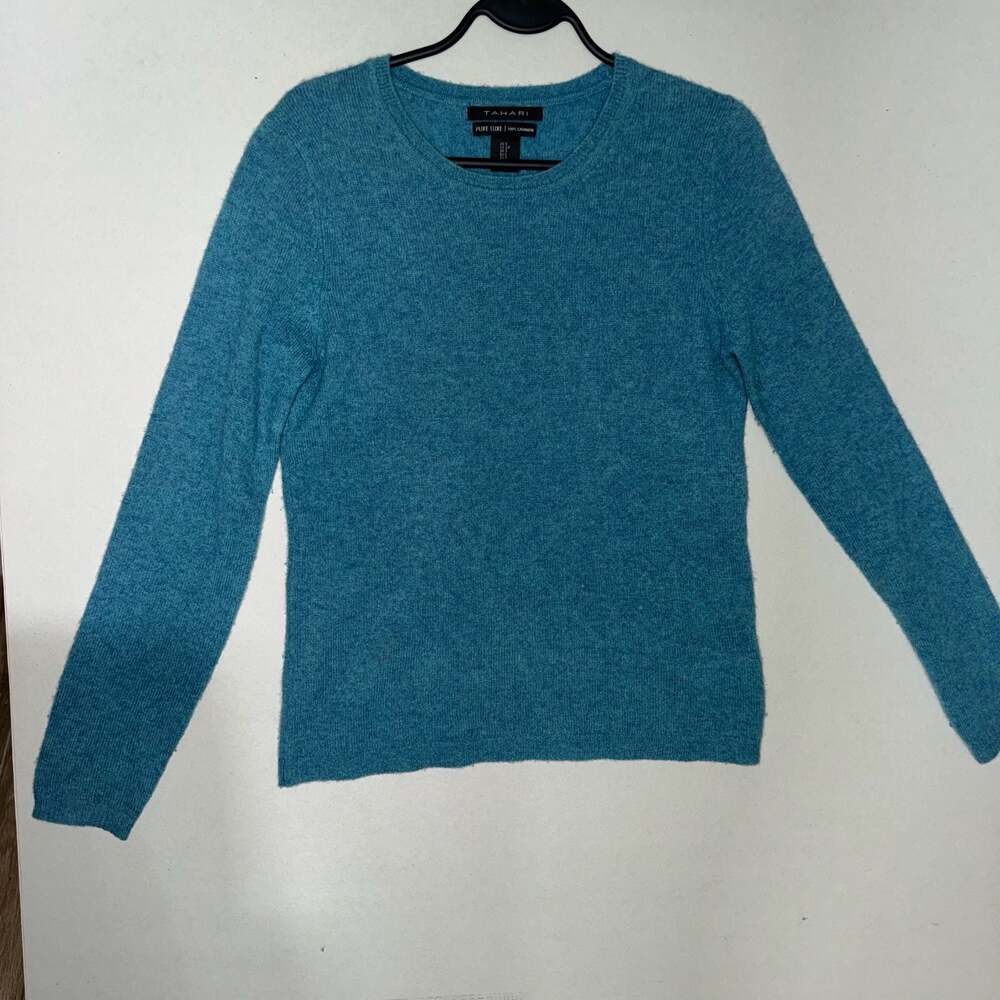 Tahari Pure Luxe 100% Cashmere Crewneck Sweater Size S